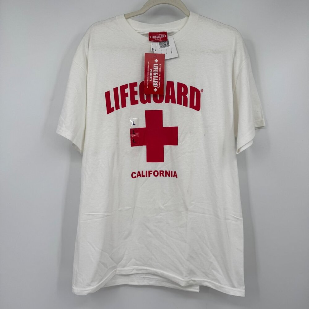 Lifeguard Resue Tee Shirt Mens Large California Offical Red Cross Casual NWT